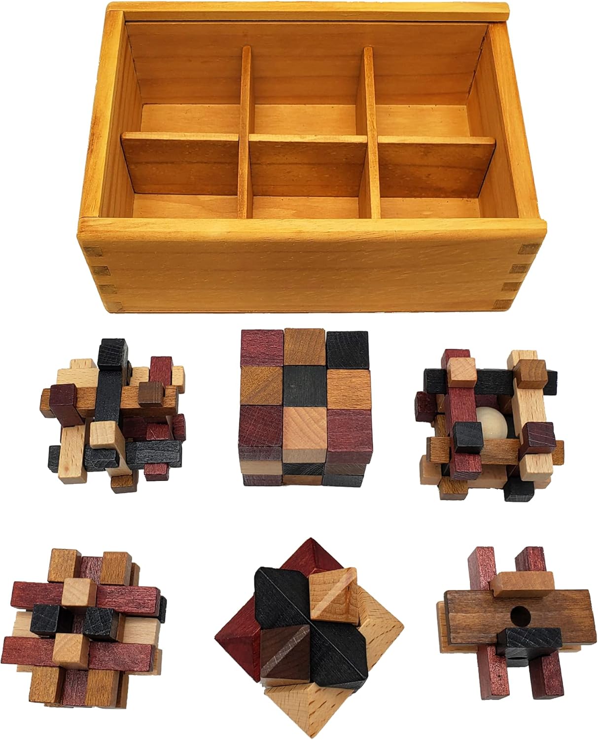 Buy LMC Products Wooden Brain Teaser Puzzles 6 Pack 3D Brain Teasers