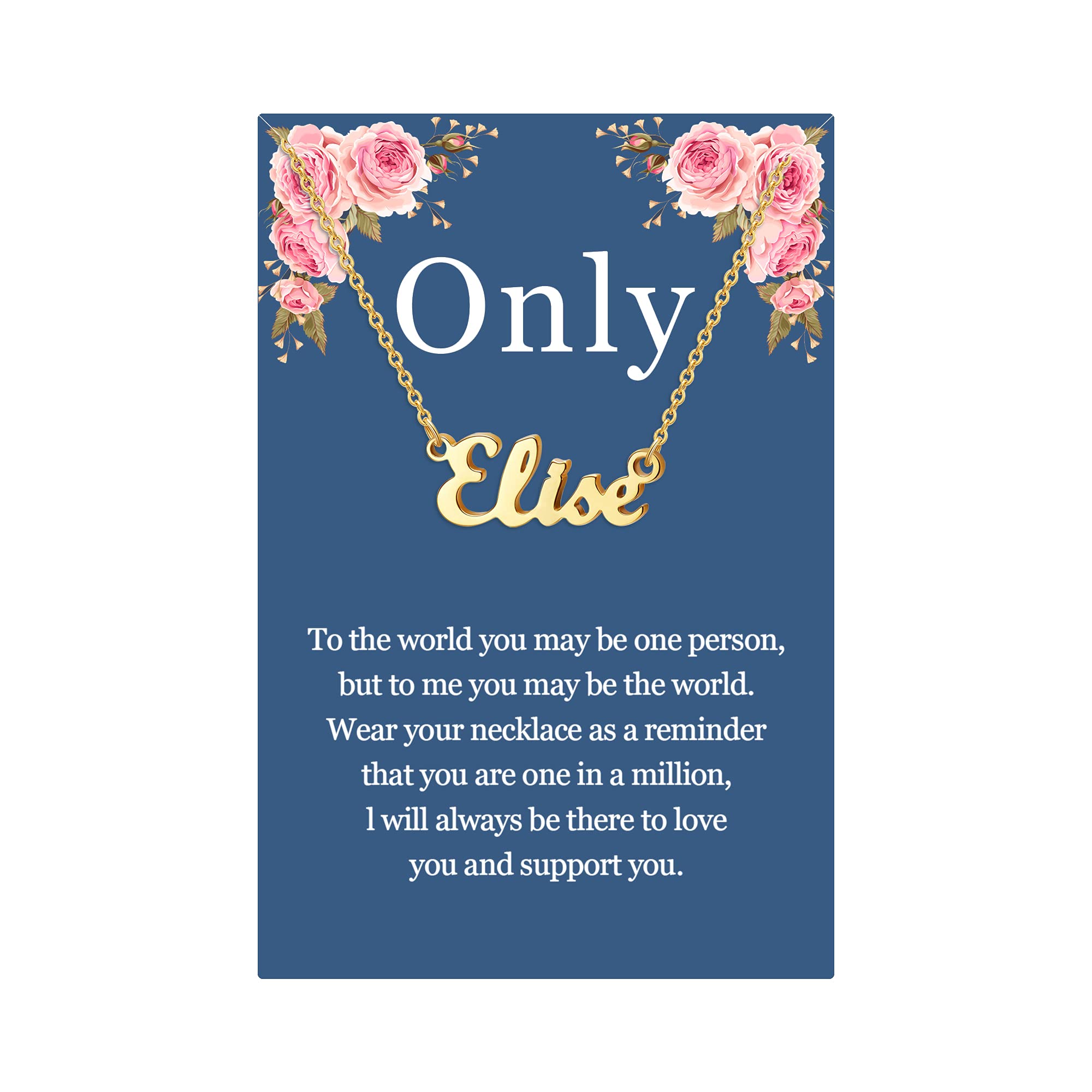 SANNYRA Name Necklace Personalized, 18K Gold Plated Silver-plated Customized Nameplate Necklaces Jewelry Gifts for Women