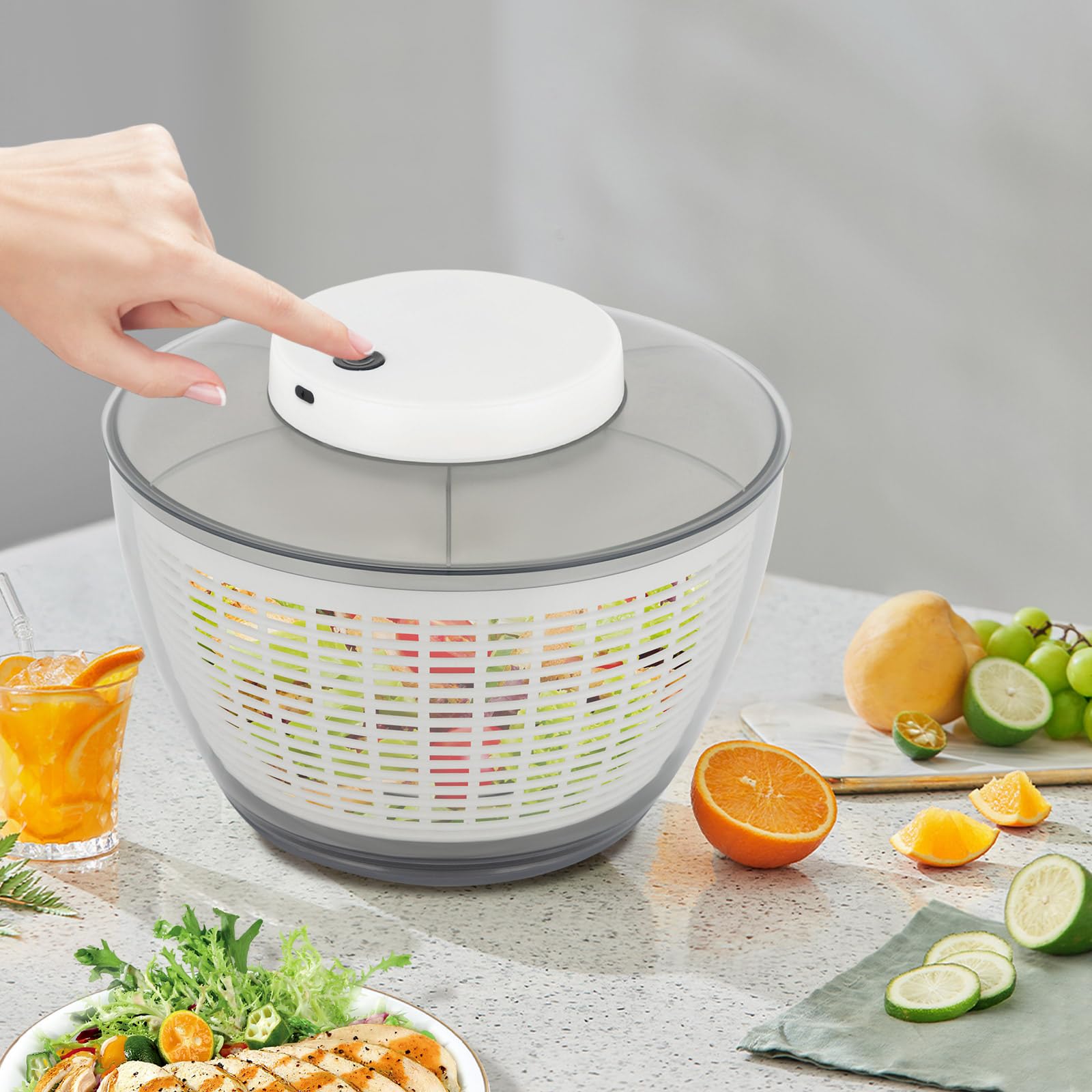 Centrifuga Insalata Senza Fili USB - 4000ml, Automatica Per Lattuga E Verdura - Foto 3