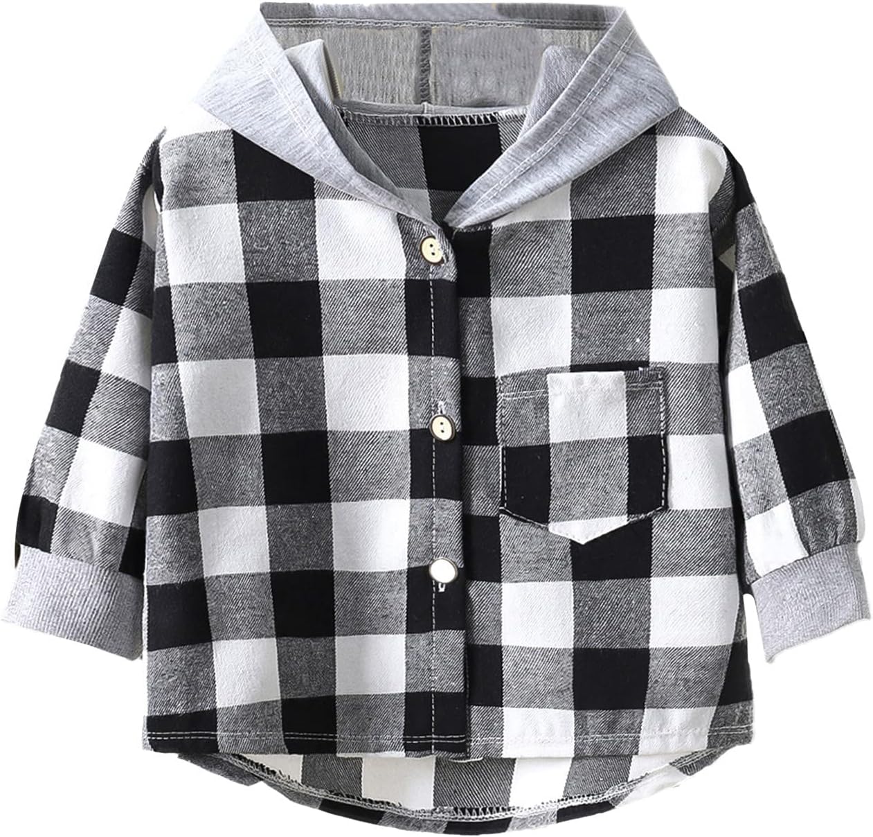 Toddler Boys Long Sleeve Winter Hooded Shirt Tops Coat Outwear For Babys Clothes Plaid Baby Boy Pull over