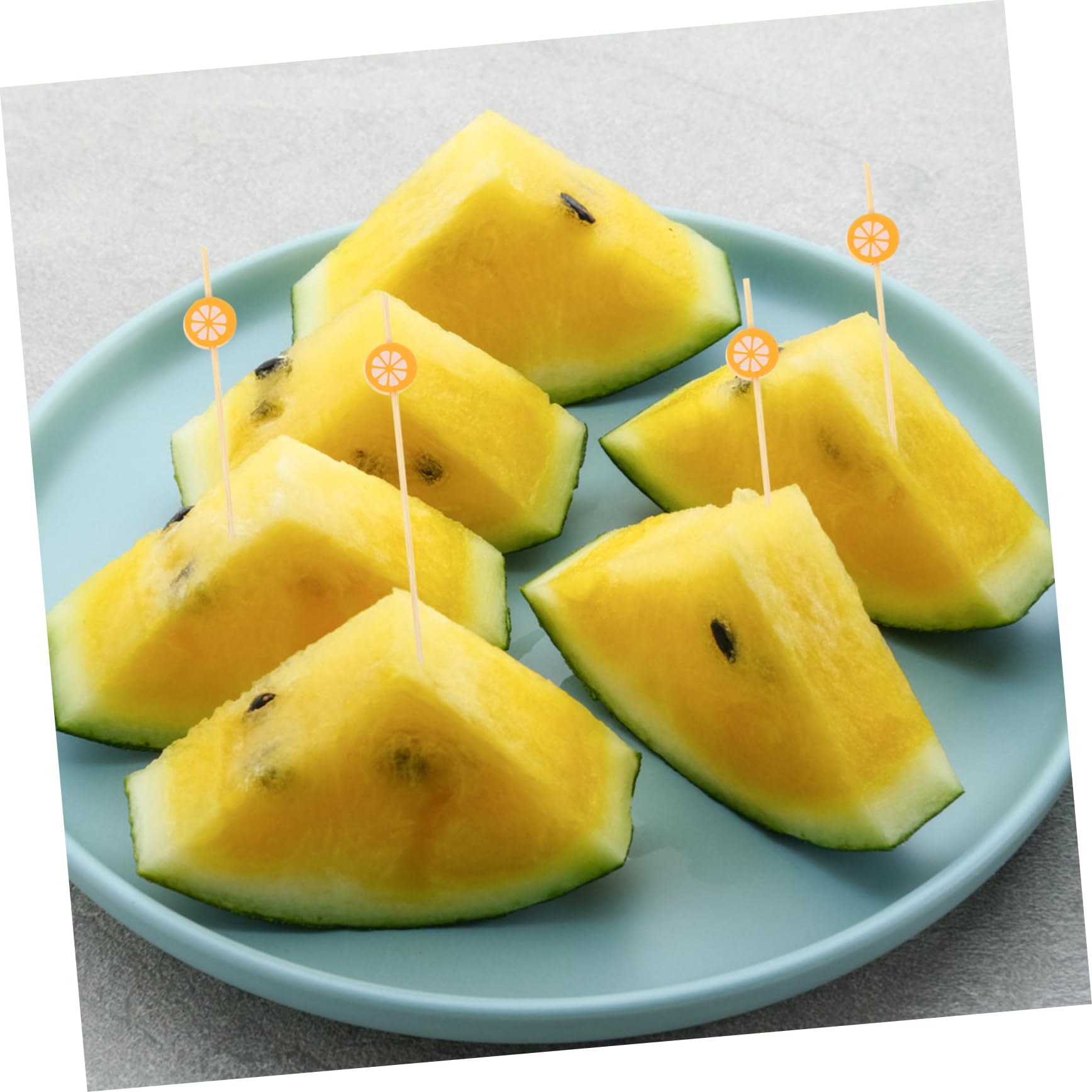 SOLUSTRE 100Pcs Disposable Fruit Picks Accessories for Cakes Cupcakes Appetizers Smooth Touch Food Sticks for Cocktails Drinks Hawaiian Decorations