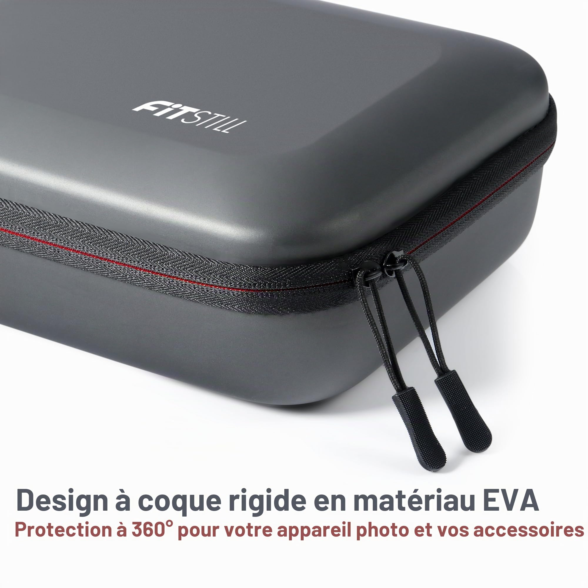 FiTSTILL Étui de rangement rigide pour Go Pro Hero 12/11/10/9/8/7/Insta 360 et autres caméras d'action, kit d'accessoires, Noir