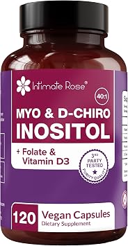 Myo-Inositol & D-Chiro Inositol for Hormone Balance for Women, 401 Ratio | Fertility Ovarian Health & Cycle Support w/ Folate & Vitamin D3 | Myoinositol 2000mg, D Chiro 50mg, 120 Capsules