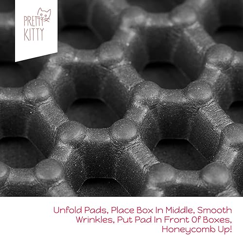 Miniatura 6 de Tapete de arena para gatos en negro tapete pequeño para caja de arena para gatos de 12 x 16 pulgadas - Tapete para bandeja de arena para gatos -