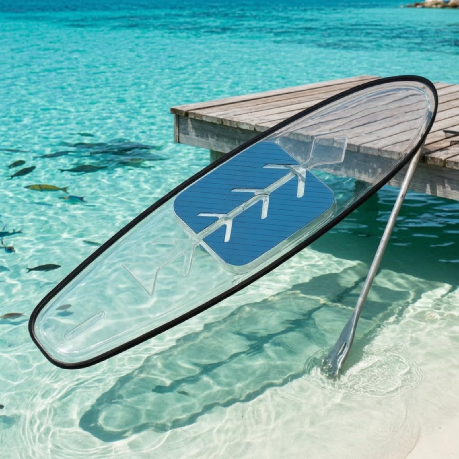 Paddleboard Gonflable Transparent Planche Stand Planche de Glisse Planche de Construction Gonflable Ouverture de Gonflage Prise en Main Facile