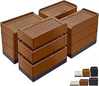 Vista 23 de Elevadores de muebles de 1.5 pulgadas, bloques elevadores rectangulares ajustables para cama, sofá, mesa y elevación de sofá, soporte resistente