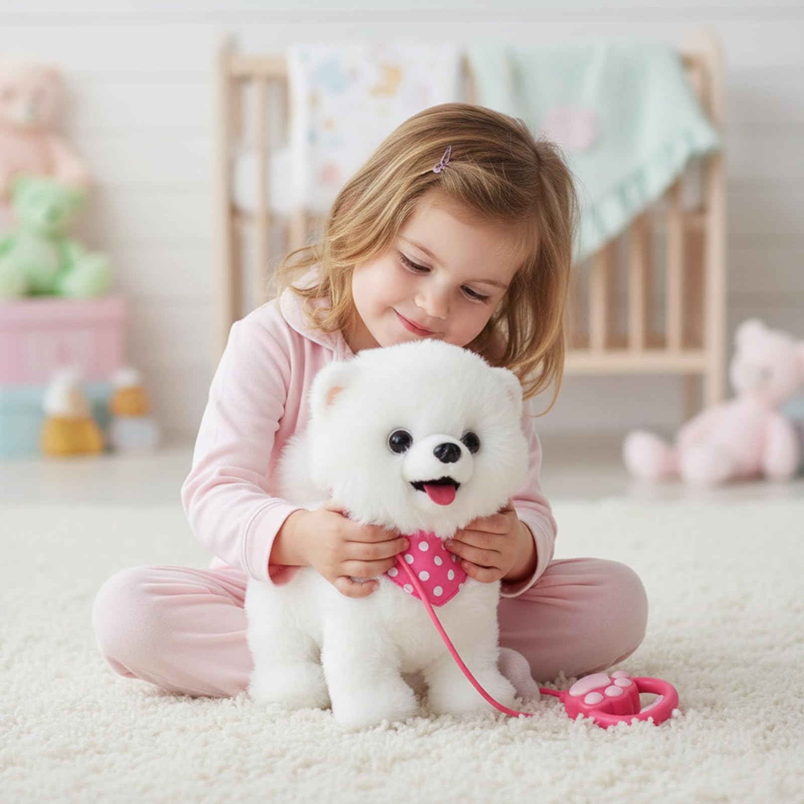 Juguete de Peluche de Perro Robot con batería y Correa remota