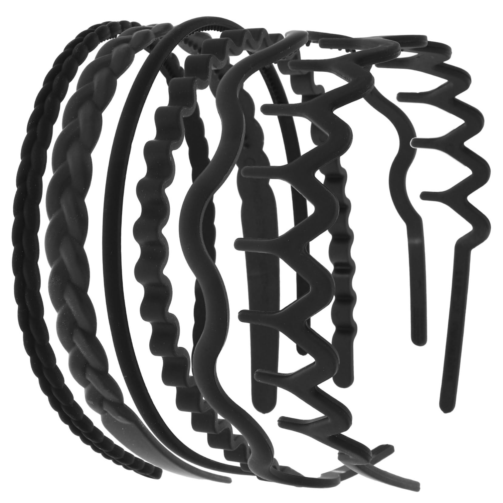 Didiseaon 30 Piezas Gomas Para El Cabello Para Mujeres Diadema Con Banda Para El Cabello Diademas Para Maquillaje De Cabello De Mujer Banda De Peluca Marrón El Plastico Black