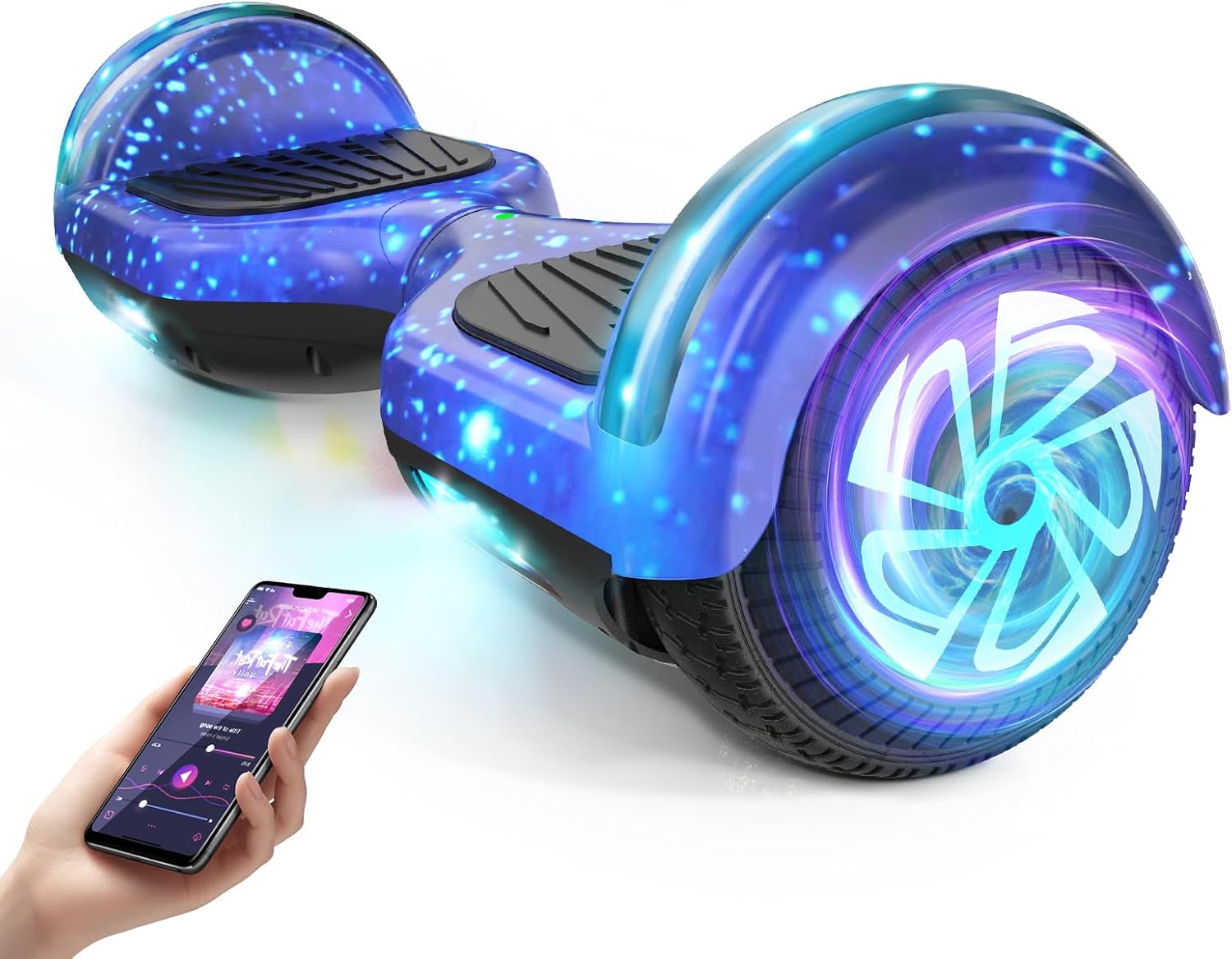 SISIGAD Scooter for Kids Ages 6-12, Bluetooth and 6.5" Colorful Lights Wheels, Safety Certified Self Balancing Scooter, for All Ages