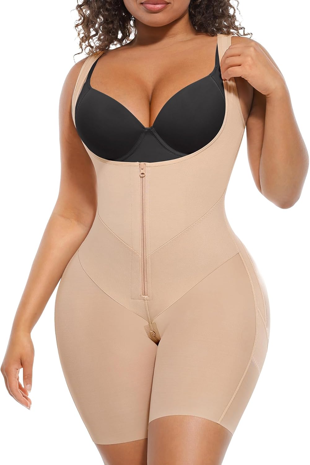 FeelinGirl Fajas Colombianas Moldeadoras Butt Lifting Shapewear Tummy Control Postpartum Faja Body Shaper with Zipper Crotch