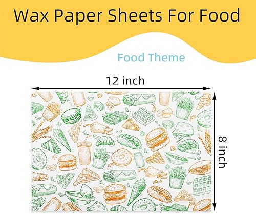 Miniatura 2 de 300 hojas de papel de delicatessen de 8 x 12 pulgadas, hojas de papel encerado para alimentos, papel de envoltura de sándwich resistente a la grasa,