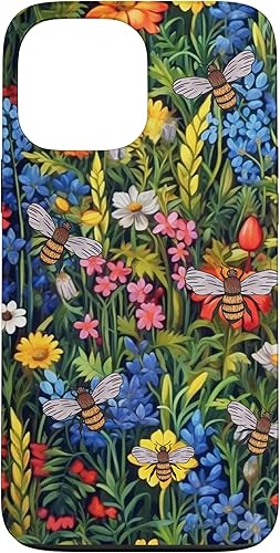 Funda para iPhone 13 Pro Max Bees And Wildflowers