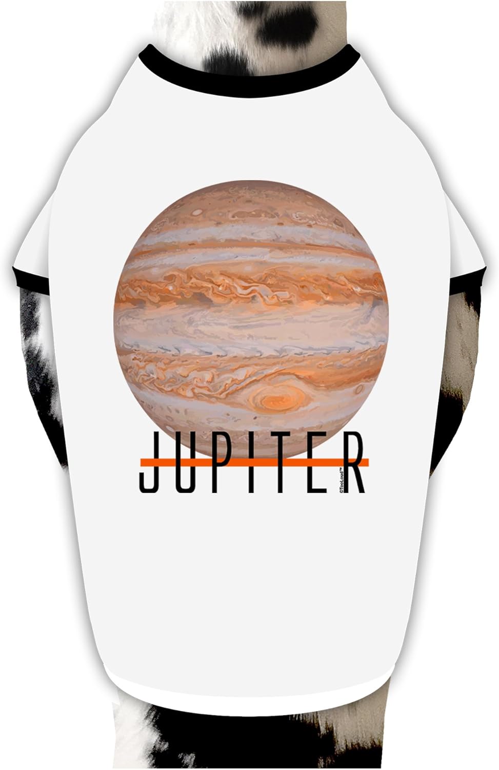 Planet Jupiter Text Dog Shirt White with Black Small