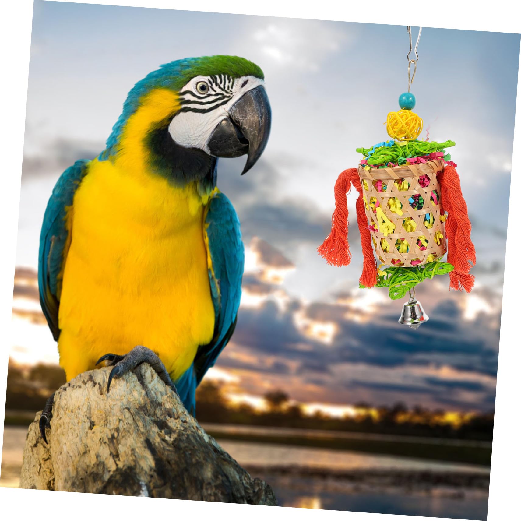 BESPORTBLE 9pezzi Giocattolo Masticabile Per Pappagalli Gioco Appeso Per Uccelli Domestici Giocattolo Comfortante Per Uccelli Pet Accessorio Per Parrot Materiale Resistente e Leggero