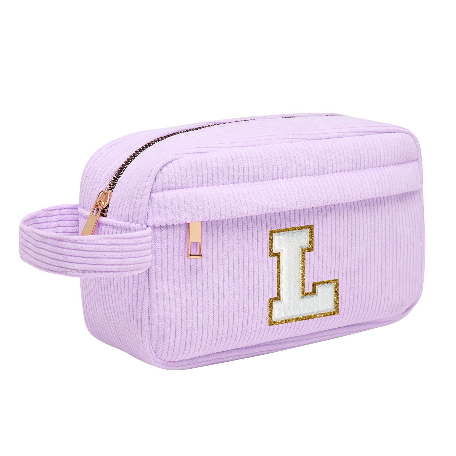 Neceser Maquillaje Mujer Personalizado Inicial, Bolsa de Cosméticos de Viaje, Gran Capacidad Neceser de Maquillaje de Pana, Regalo Cumpleaños Navidad para Mujeres Novias Mejores Amigas, Rosa L — view 55