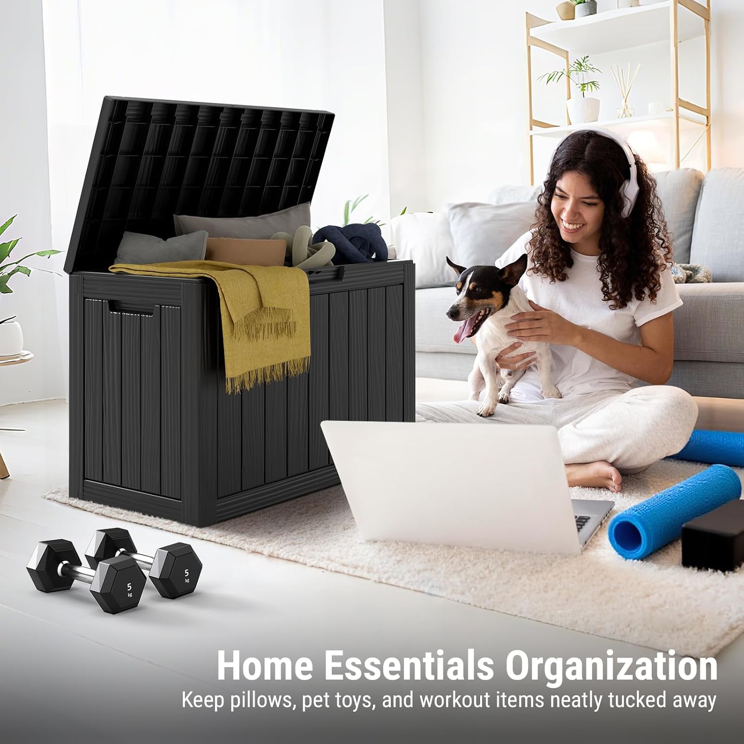 Mars Villa 45 Gallon Outdoor Storage Box, Resin Deck Box Waterproof, Storage Chest for Outside Patio Furniture Cushions, Pool Supplies, Garden Tools, UV Resistant and Weatherproof - Image 7