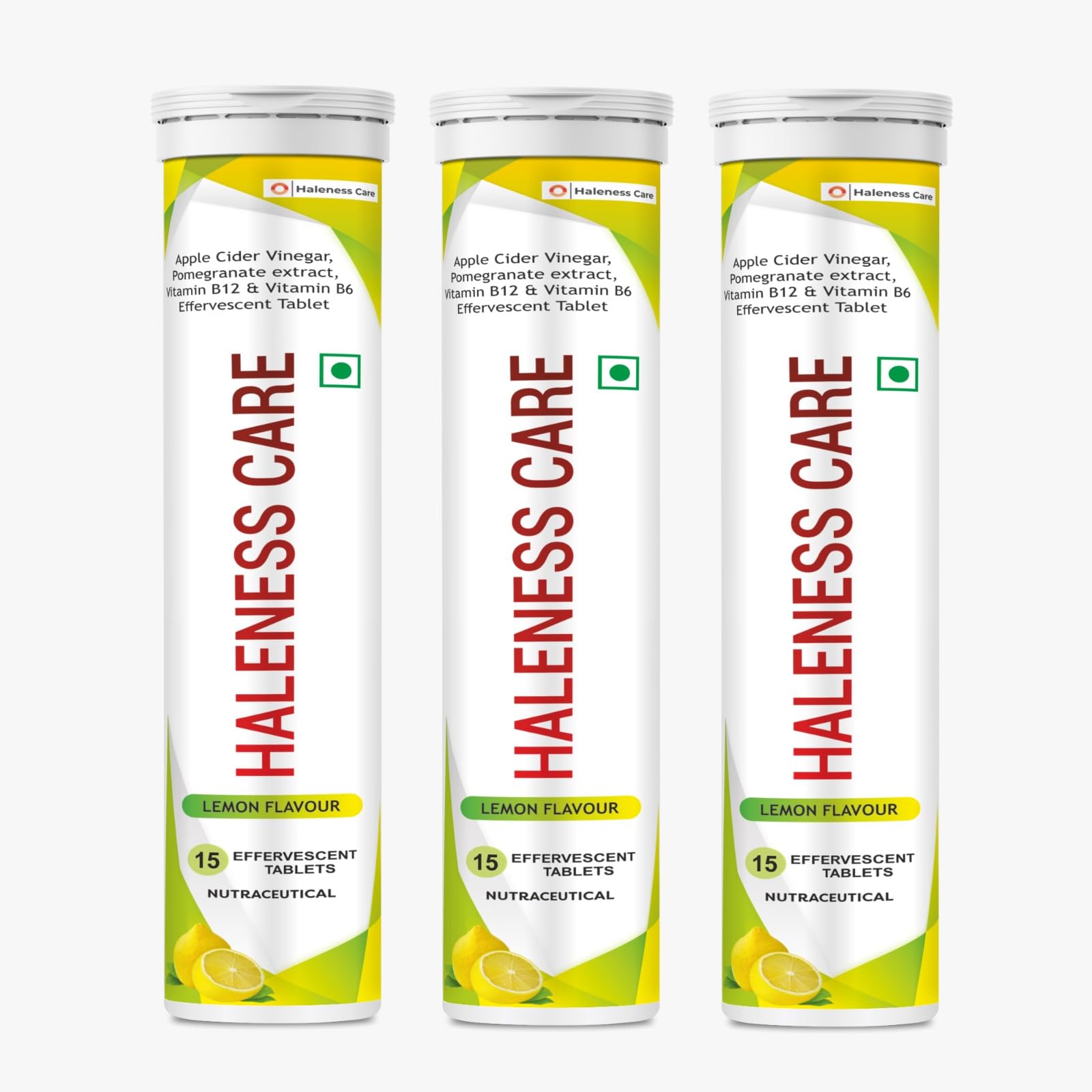 Haleness Care ACV Fizz Effervescent Tablets – Lemon Flavour – Apple Cider Vinegar with Vitamin B12 & B6 – 15 Sugar-Free Tablets – Supports Digestion, Energy & Gut Health (Pack of 3 (45 Tabs), Lemon)-image-36