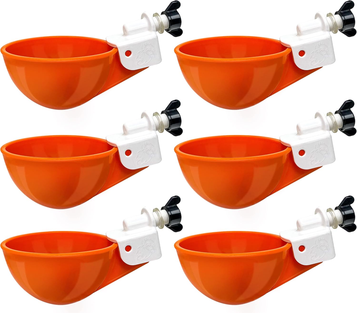 Backyard Barnyard 6 Pack Automatic Poultry Cup Waterer Drinker for Chicken Ducks Quail (Hardware Included)