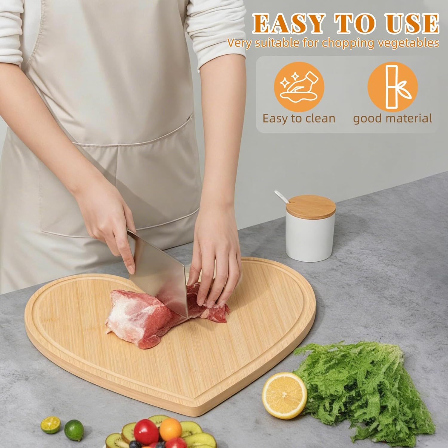 Heart Shaped Cutting Board Set, Small Charcuterie and Cheese Serving Platter, Food-grade, 3pcs Kitchen Vegetable and Meat Chopping Boards for Parties and Home Use