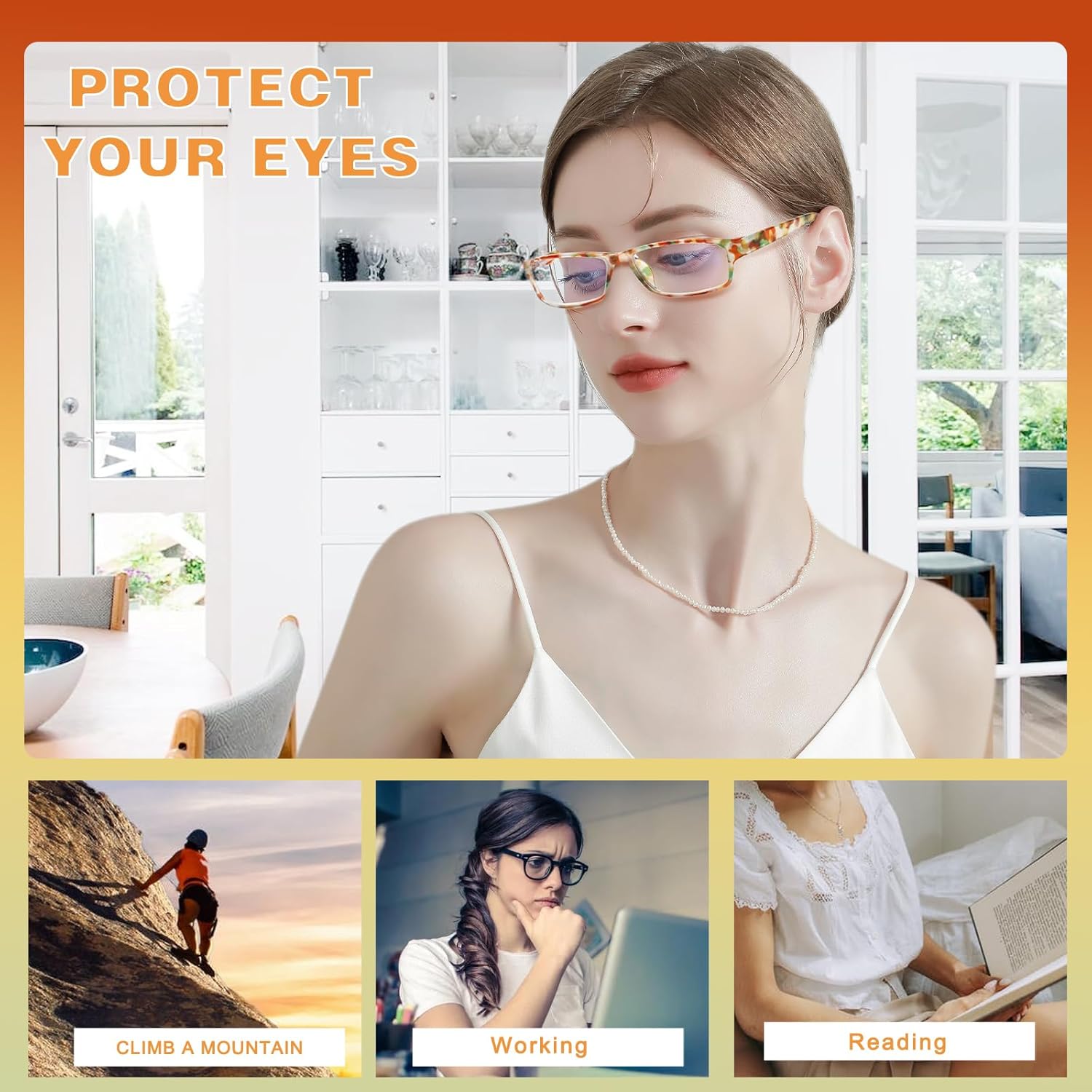 JOSCHOO Computer Reading Glasses for Women and Men 6 Pack Blue Light Blocking Spring Hinge Readers - Image 5