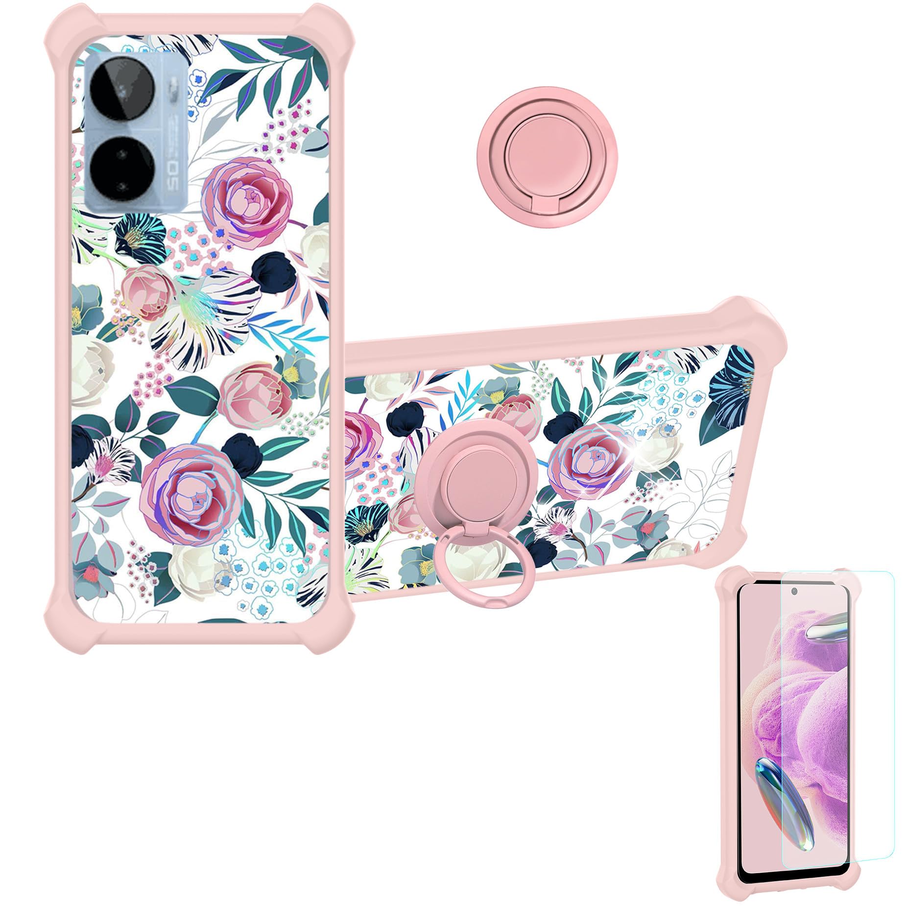 Coque BLU G93 avec protège-écran verre trempé et support bague intégré - 8