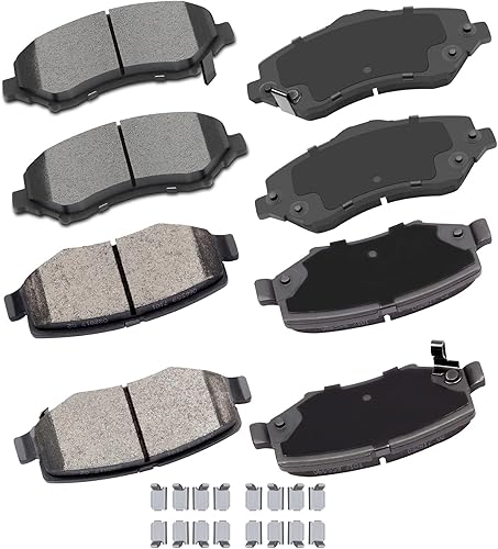 Miniatura 25 de cciyu D1094 D1100 Kit de pastillas de freno de cerámica delanteras y traseras, 8 piezas para Nissan Frontier 2005-2018, 2005-2015 para Nissan