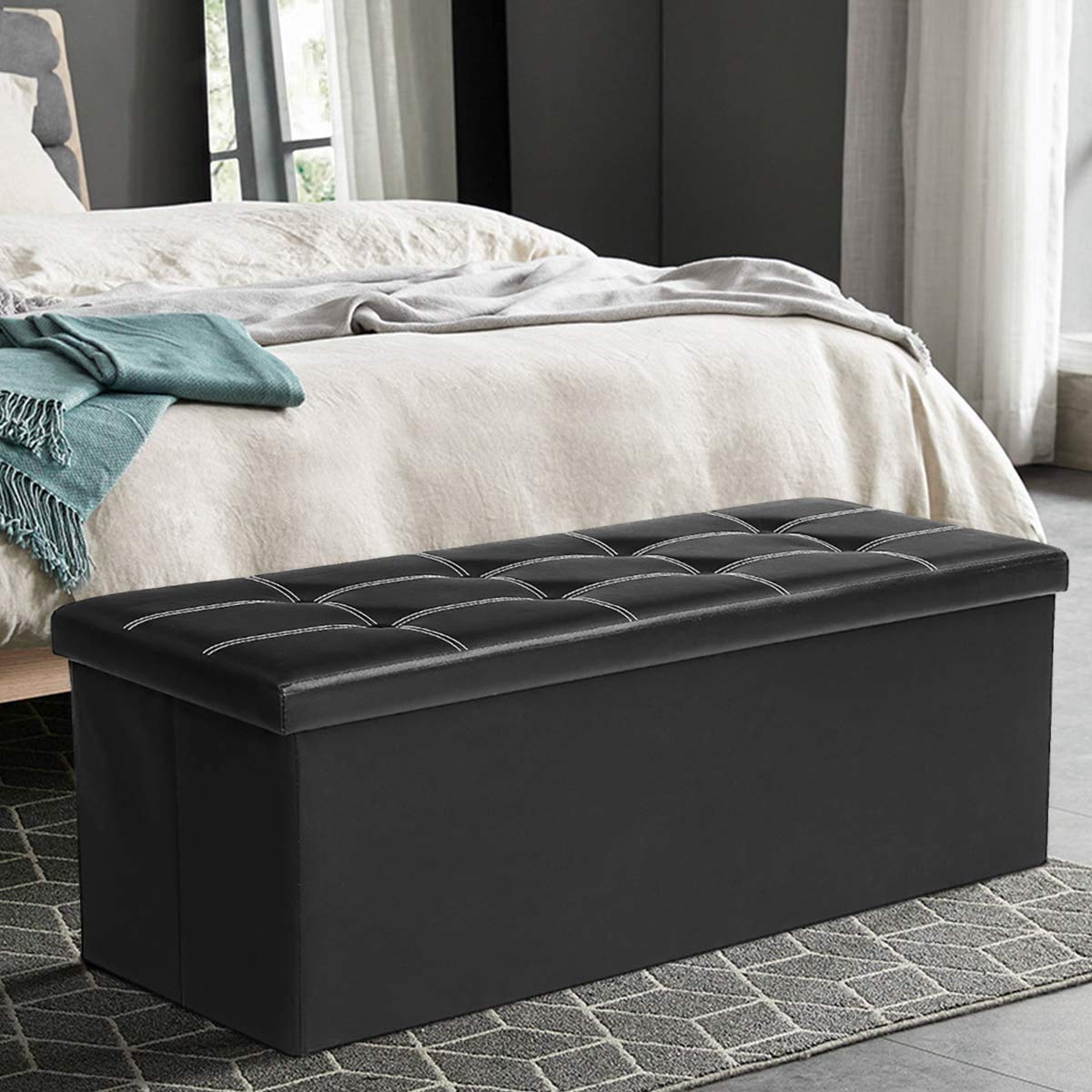 black toy chest storage bench
