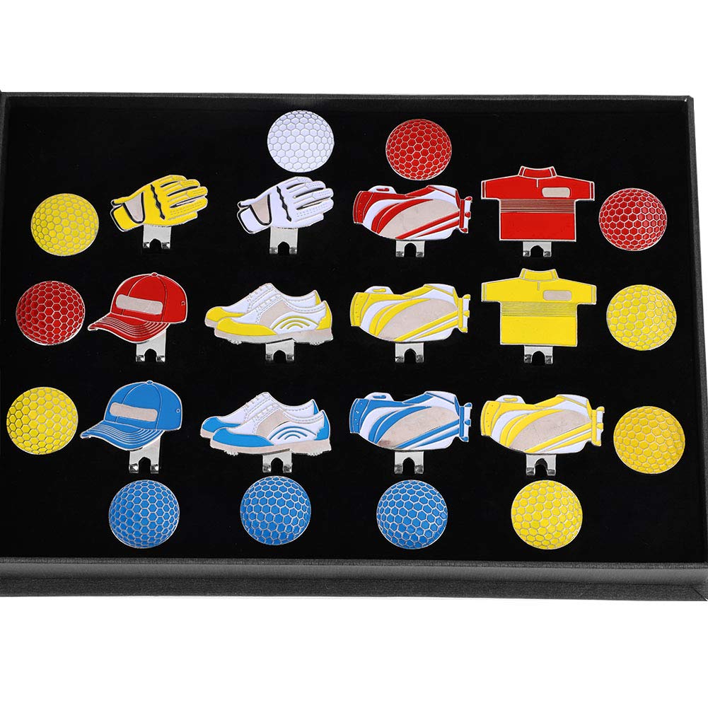 Edelstahl magnetischer Golfball -Marker -Hut -Clip für Golfer 12PCs