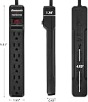 DEWENWILS 6-Outlet Surge Protector Power Bar, Power Strip with 15FT Long Extension Cord Indoor, Flat Plug Power Bar, 15 Amp Circuit Breaker, 560 Joules, Protected Indicator Light, Black, UL Listed