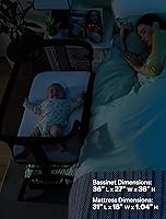 Vista 8 de HARPPA Moisés Acogedor, Moisés de Bebé 2 en 1 con Malla Transpirable y Colchón, 6 Alturas Ajustables, Cuna Lateral con Correa de Anclaje, Cesta