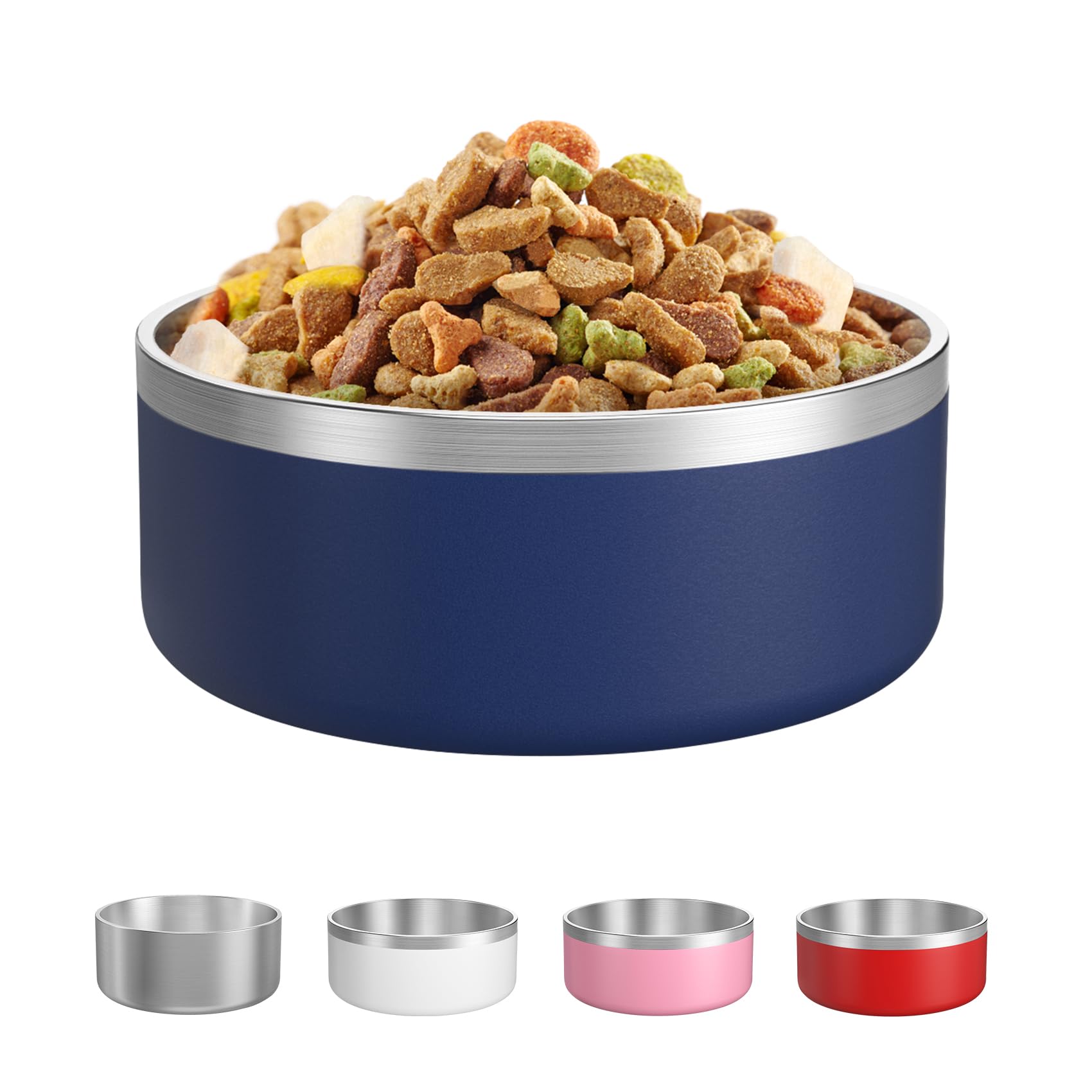 LIANLAI Stainless Steel Dog Bowls, Rust-Resistant Pet Bowls, Non Slip Dog Water Bowl, Versatile Feeding Bowls (Blue，40 oz)