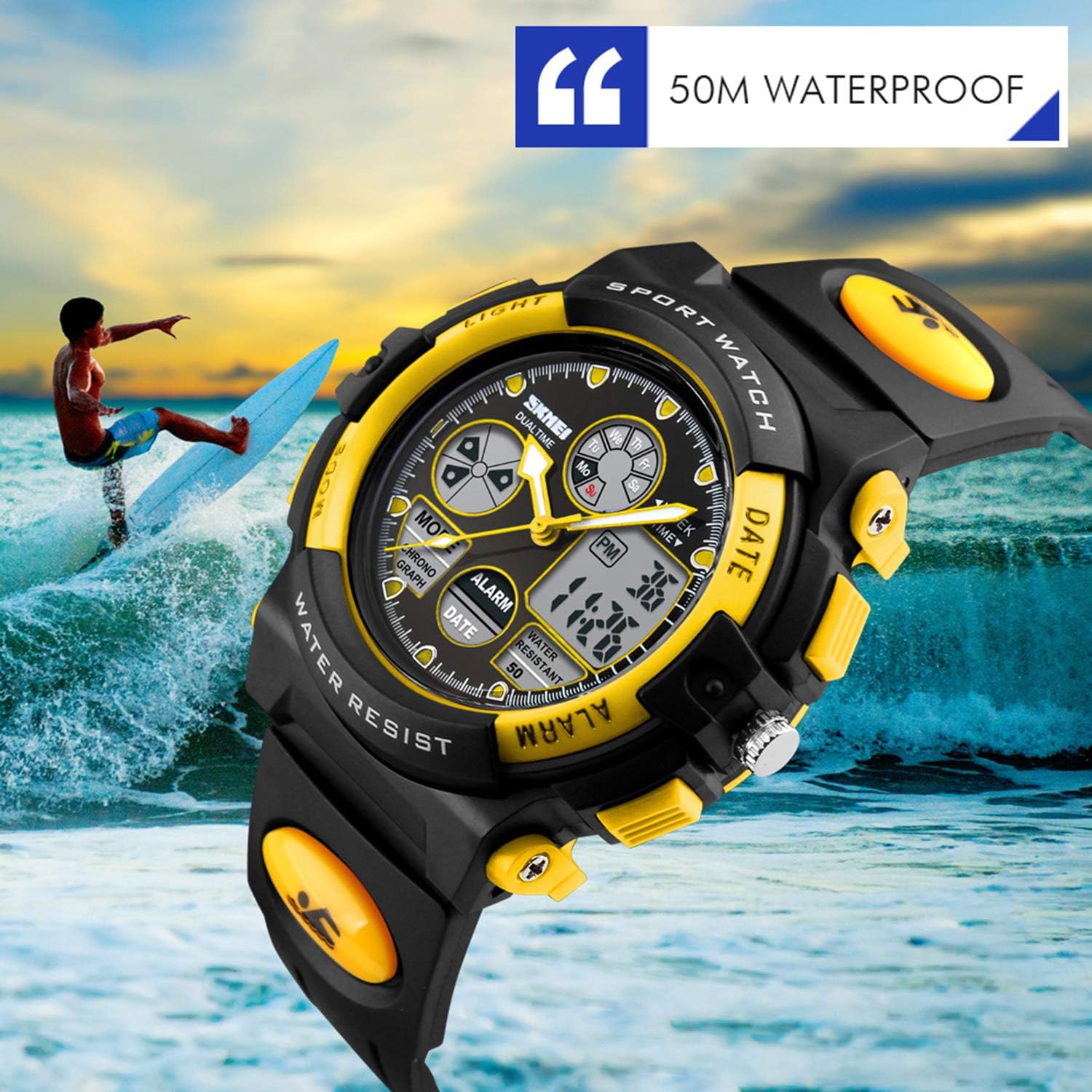 Dayllon Digital Sport Watch submerged in water
