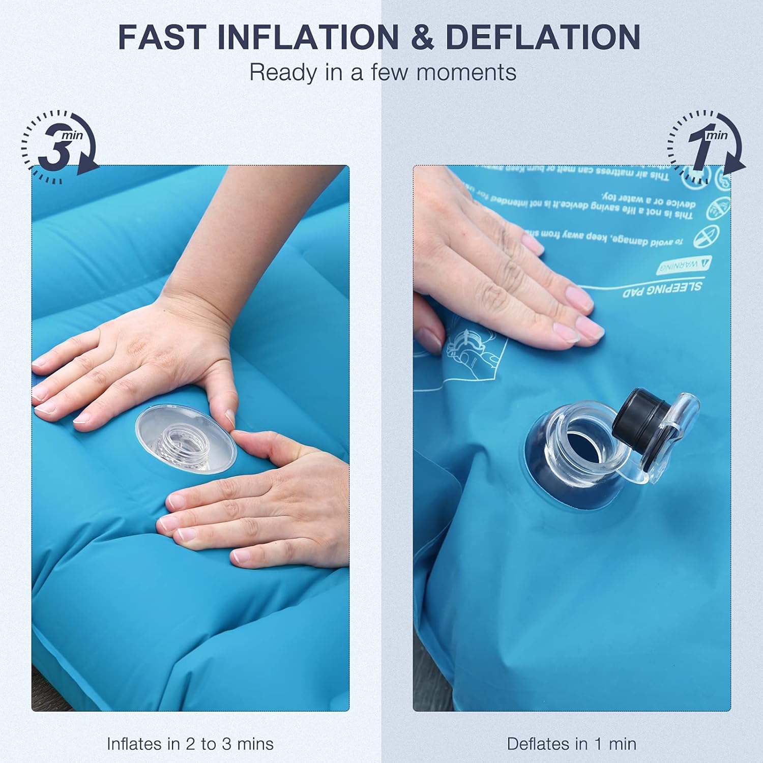 Valwix Self-Inflating Sleeping Pad, 5.5in Sleeping Pad for Camping, Folding Sleeping Mats for Adults w/ Built-in Air Pillow & Pump, Quick Inflation & Deflation - Lightweight & Waterproof - 1 Pack : Sports & Outdoors