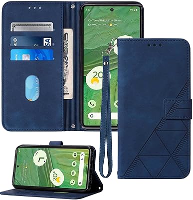 Compatible for Pixel 7 Case Wallet,[Kickstand][Wrist Strap][Card Holder Slots] TPU Interior Protective for Google Pixel 7 Case,PU Leather Folio Flip Cover for Google Pixel 7 6.3