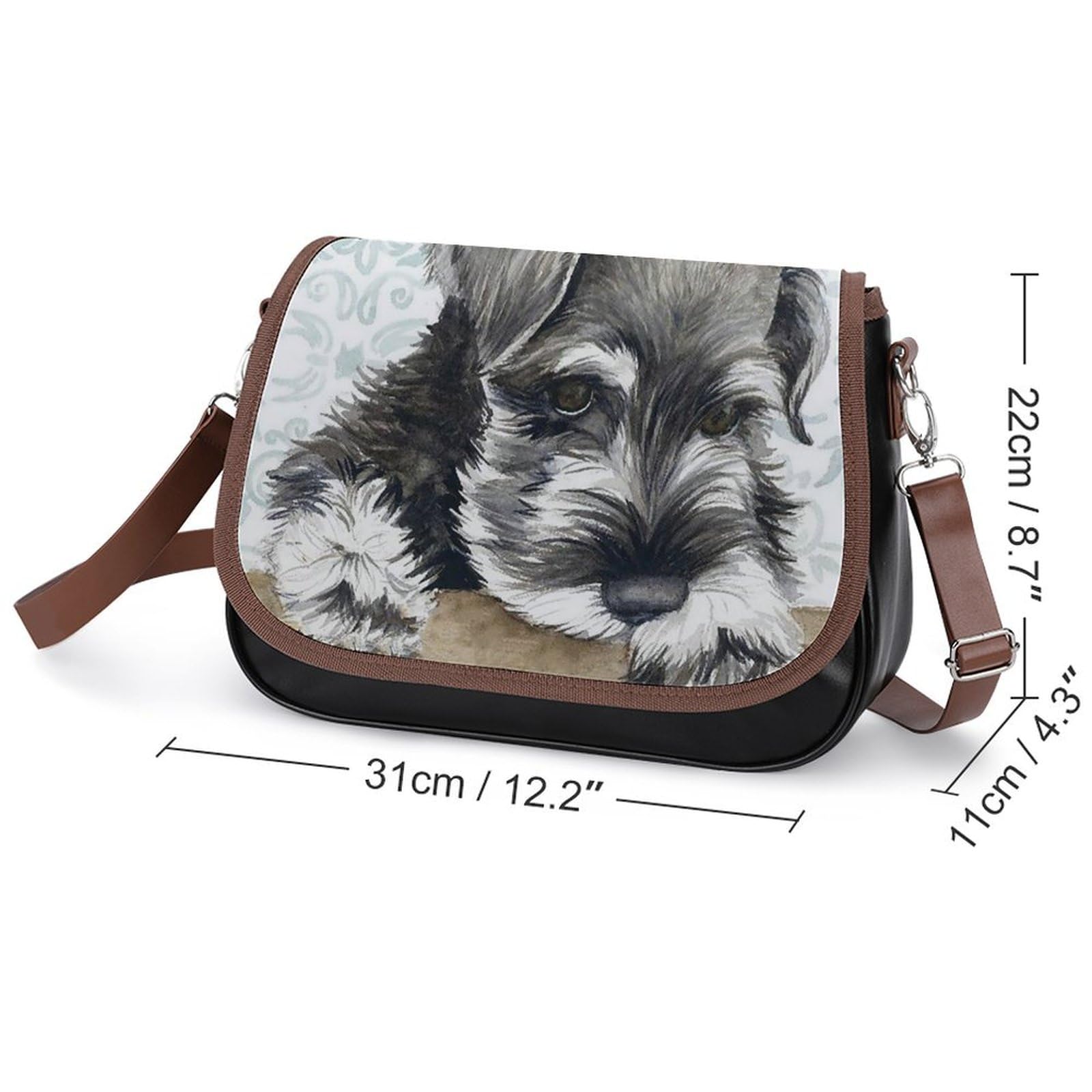 シュナウザーバック、犬型バック、ショルダーバックハンドメイド 送料無料】シュナウザー 雑貨 グッズ 犬柄 ショルダーバッグ お