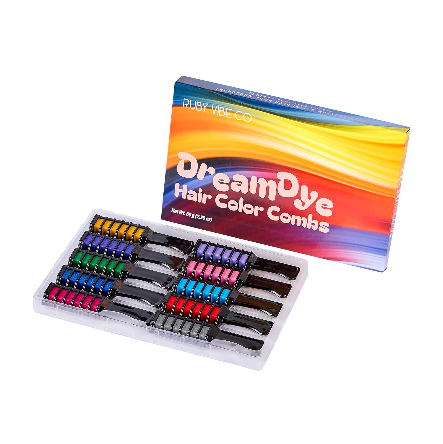 Hair Chalk for Kids – 10 Colors Festive Fun Hair Chalk Combs, Temporary Hair Color for Girls, Washable Hair Dye, Easy Comb in Hair Color for Party, Birthday