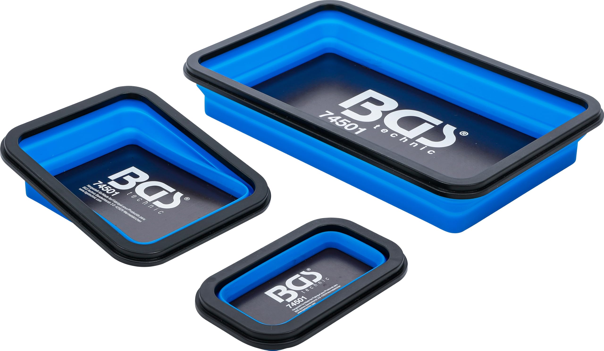 BGS 74501 | Serie di vaschette magnetiche | silicone | pieghevole | 3 pz.