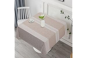 Vonabem 100% Waterproof Square PVC Tablecloth for Seamless Mealtimes