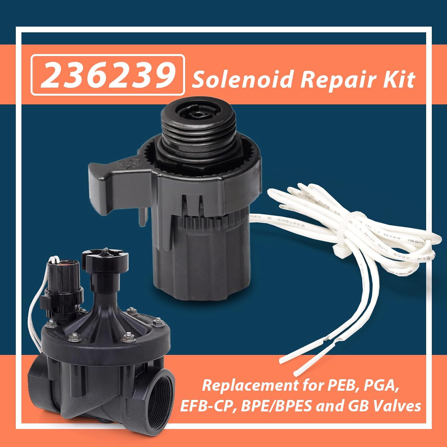 236239 SOLASSG4 Solenoid Repair Kit Replacement for Rain Bird Sprinkler System PEB, PGA, EFB-CP, BPE/BPES and GB Valves(Set of 2)
