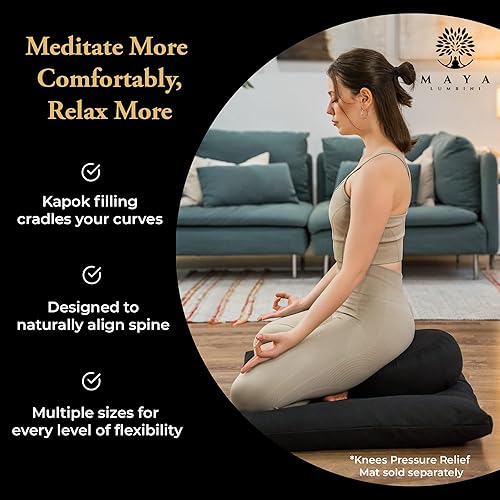 Miniatura 3 de Cojín de meditación de lujo 4 colores, tamaños SMLXL - Cómodo relleno Kapok - Diseñado para prevenir y aliviar el dolor de espalda - Certificado