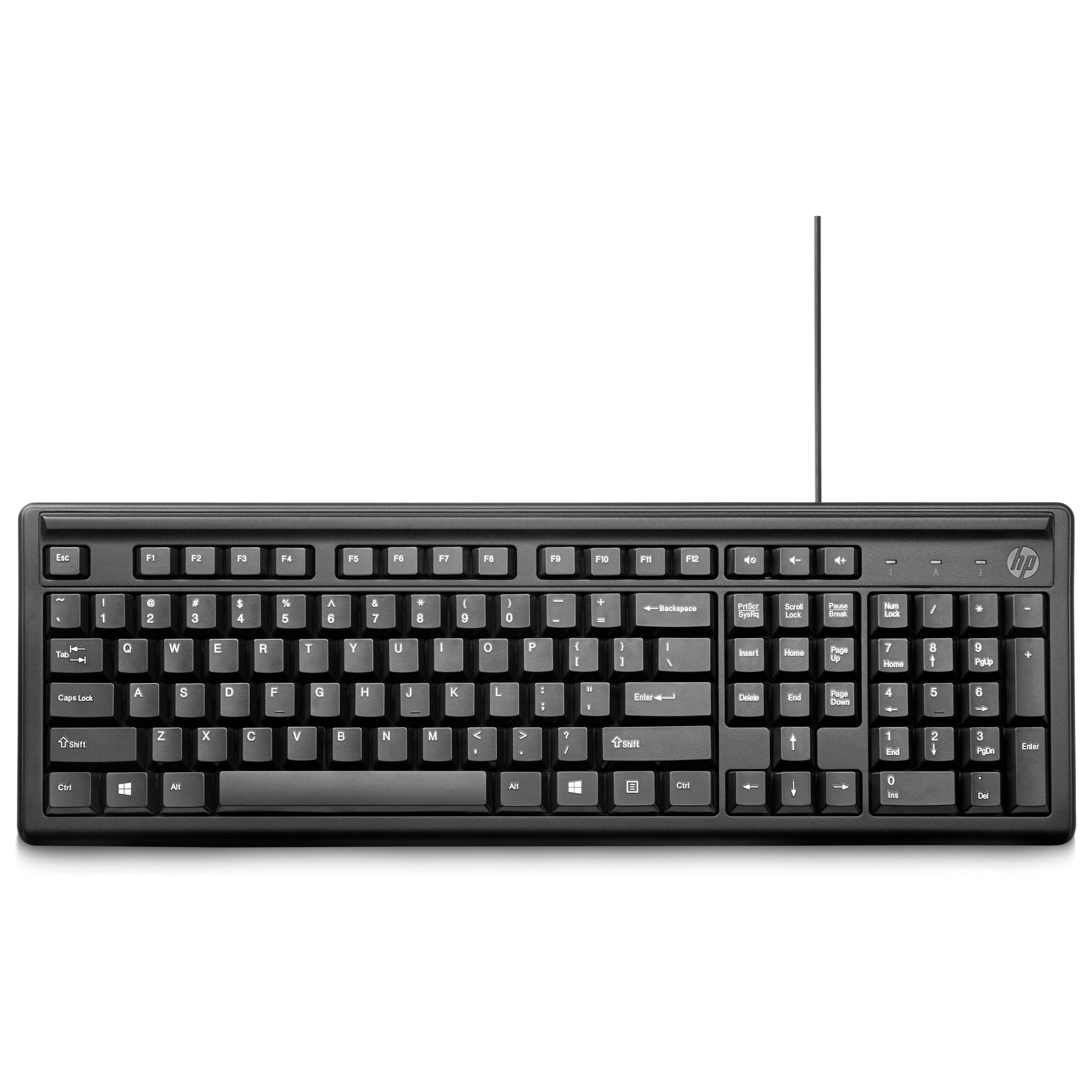 Clavier HP 100 filaire USB noir avec pavé numérique complet pour ordinateur fixe - 9