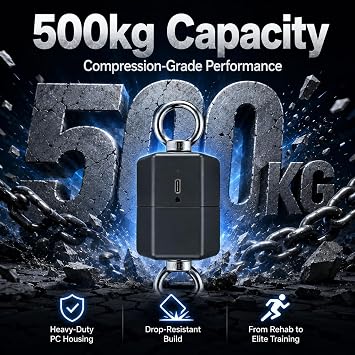 500kg Isometric Strength Tester, Push Pull Dynamometer with Wireless Data Tracking, Digital Force Gauge for Athletic Performance Testing, Explosive Power & Peak Force Measurement