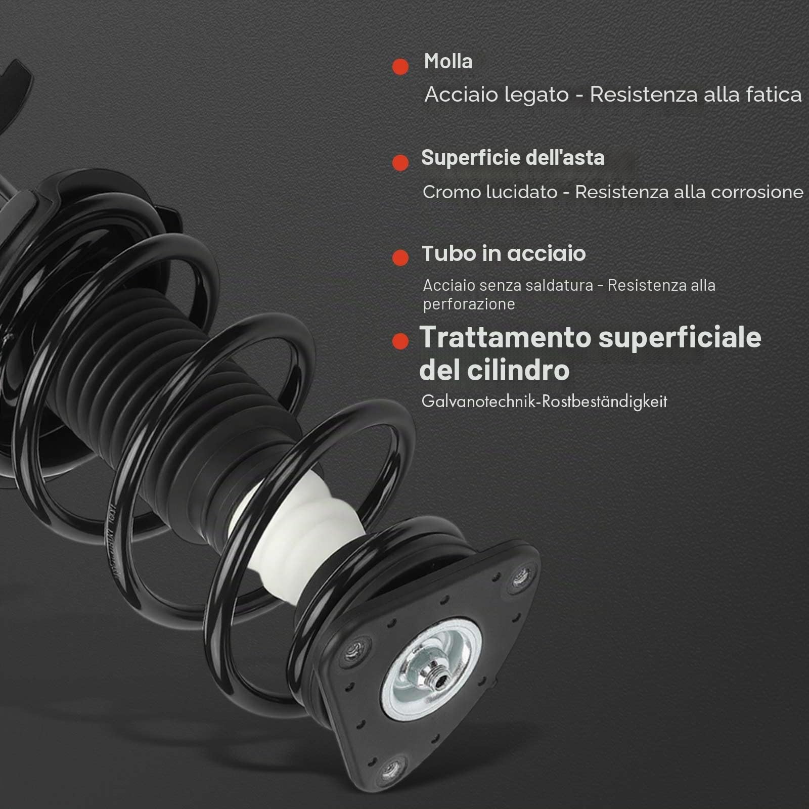 Frankberg 2 ammortizzatori anteriori da 478 mm a pressione di gas 1318110 | Compatibile con: Focus II DA DP HCP ,Focus II Turnier DA DS FFS ,Focus II Berlina DB DH FCH