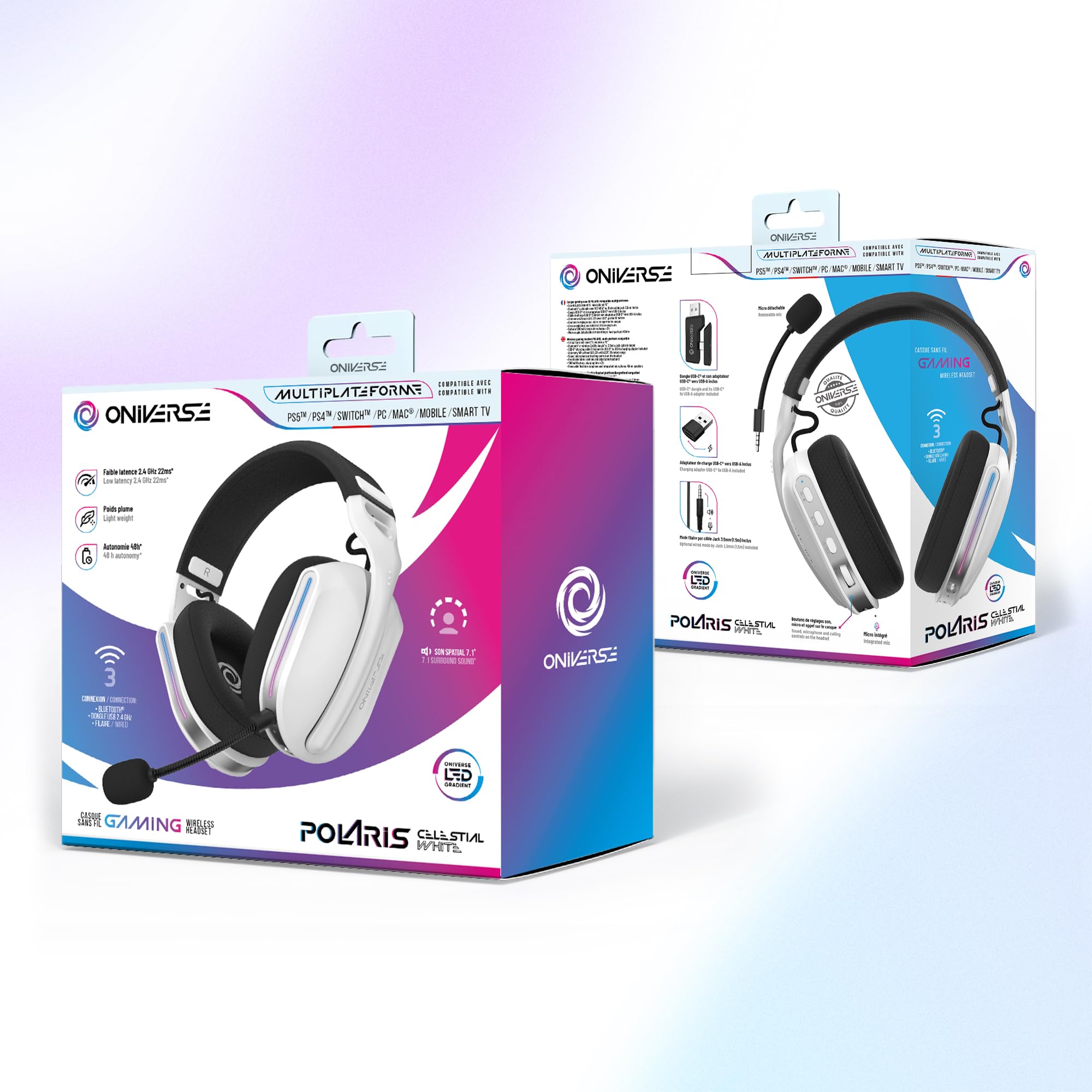 Polaris Wireless Gaming Headset Celestial White