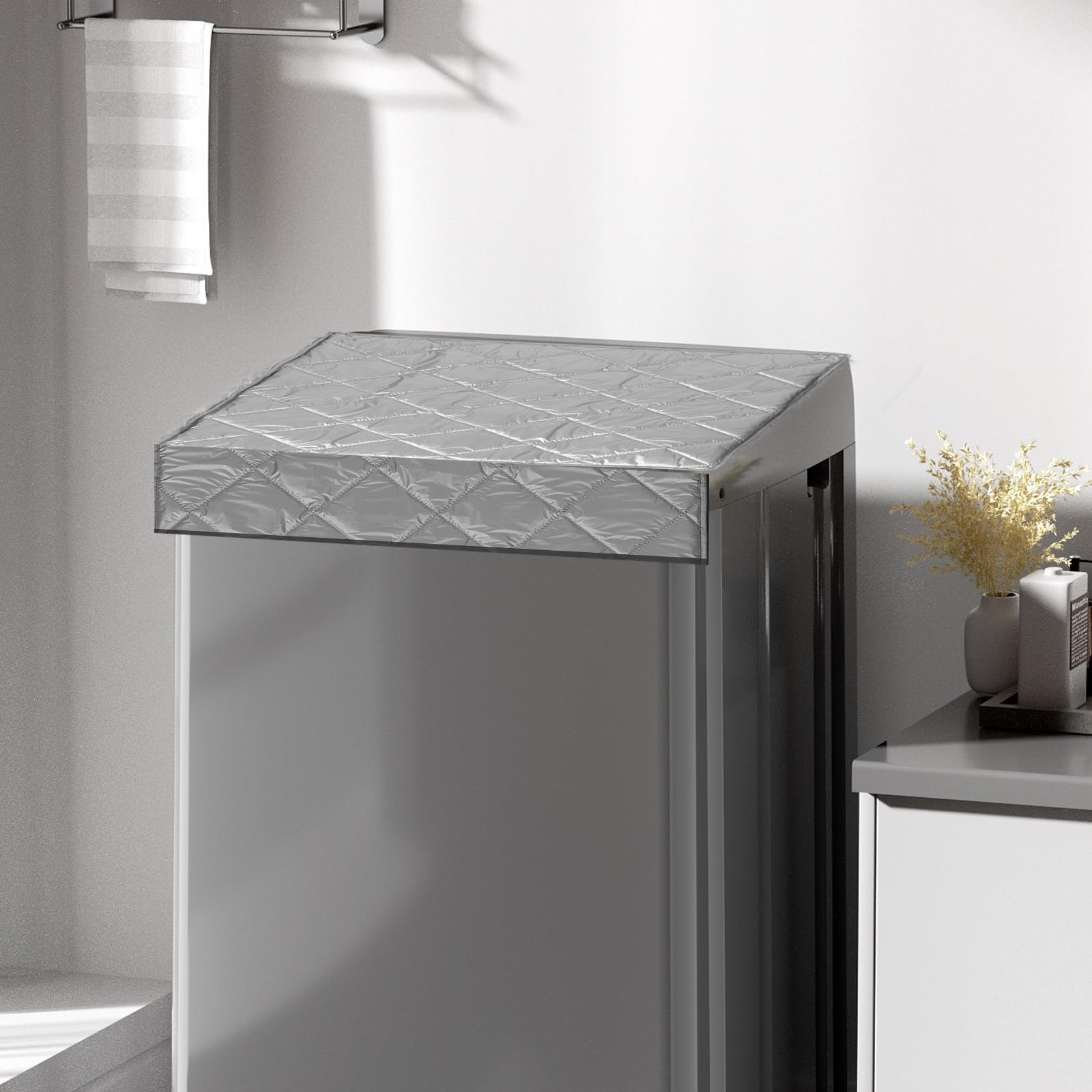 Sonnenschutz Kühlschrankabdeckung aus Aluminiumfolie und Oxford Stoff mit Magnet für Gefrierschränke und Haushaltsgeräte