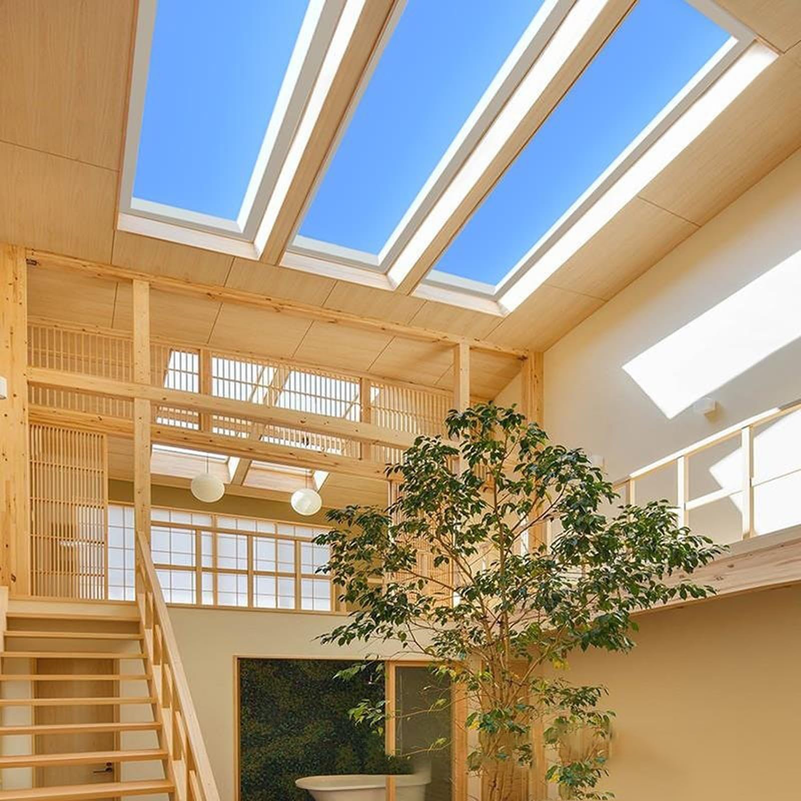 SAYEYBU Natural Daylight Blue Sky Light, Smart WiFi APP Remote Control, LED Ceiling Panel Artificial Skylight Ceiling Lamp, for Living Room, Office,Embedded,30 * 30 * 15cm