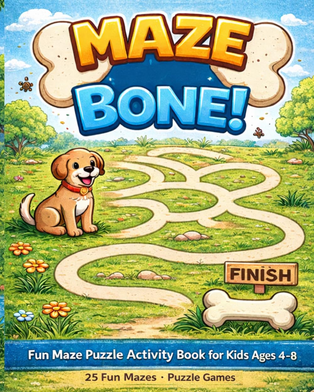 Maze to the Bone!: Fun Maze Puzzle Activity Book for Kids Ages 4–8