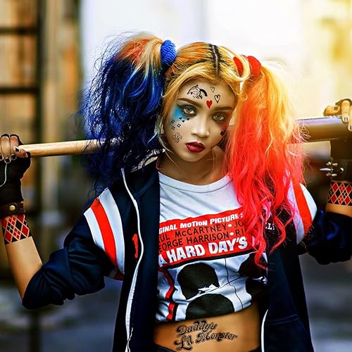 Miniatura 2 de 3 hojas de tatuajes temporales de Halloween, tamaño grande de 8.2 x 11.6 pulgadas, tatuajes temporales para mujeres, accesorios de disfraces de