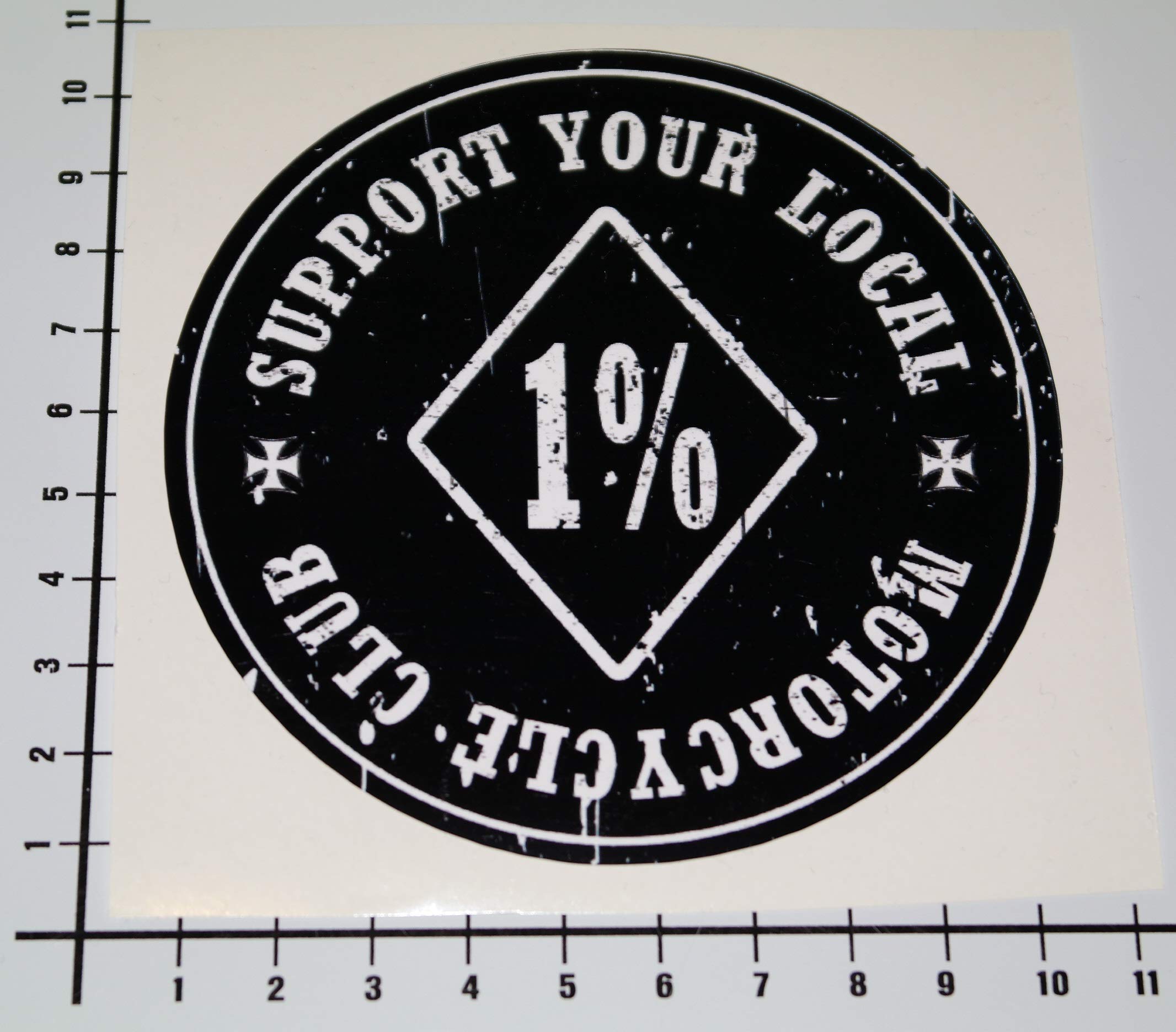バイク SUPPORT YOUR LOCAL 81 進化する人間とバイクのステッカー