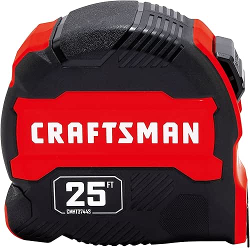 CRAFTSMAN 25-Ft Tape Measure with Fraction Marketing, Retractable, Manual-Locking Blade